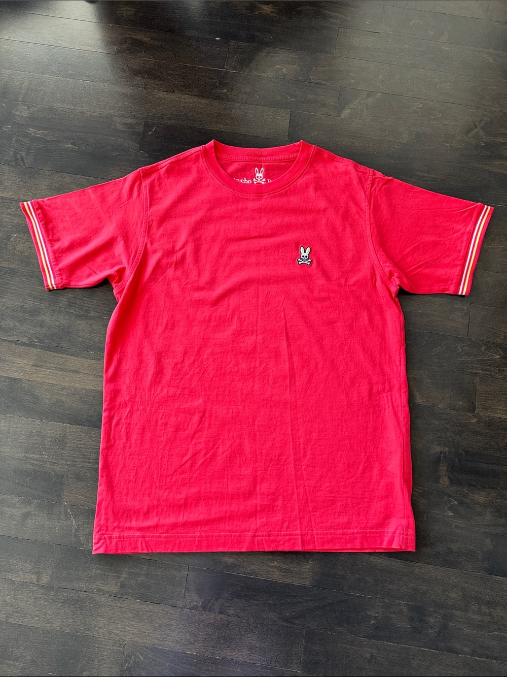 Psycho Bunny Red Short-Sleeve Tee with Embroidered Bunny, size 18-20